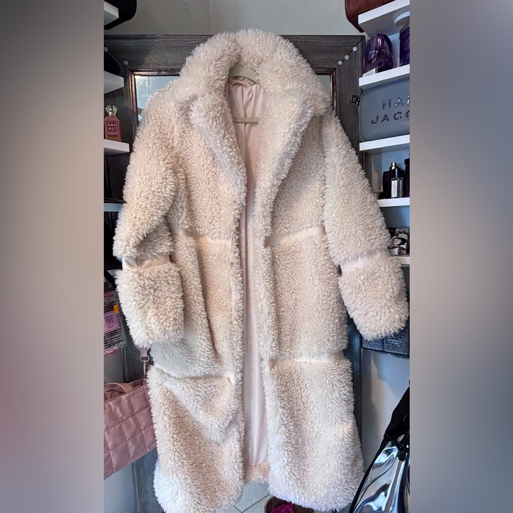 Women's Cream Shearling Coat